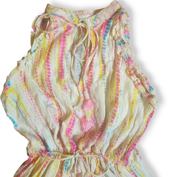 Floor Length Maxi Dress Lined Fairy Core Pastel Bohemian Hippie Cut Out Dress - Picture 7 of 8